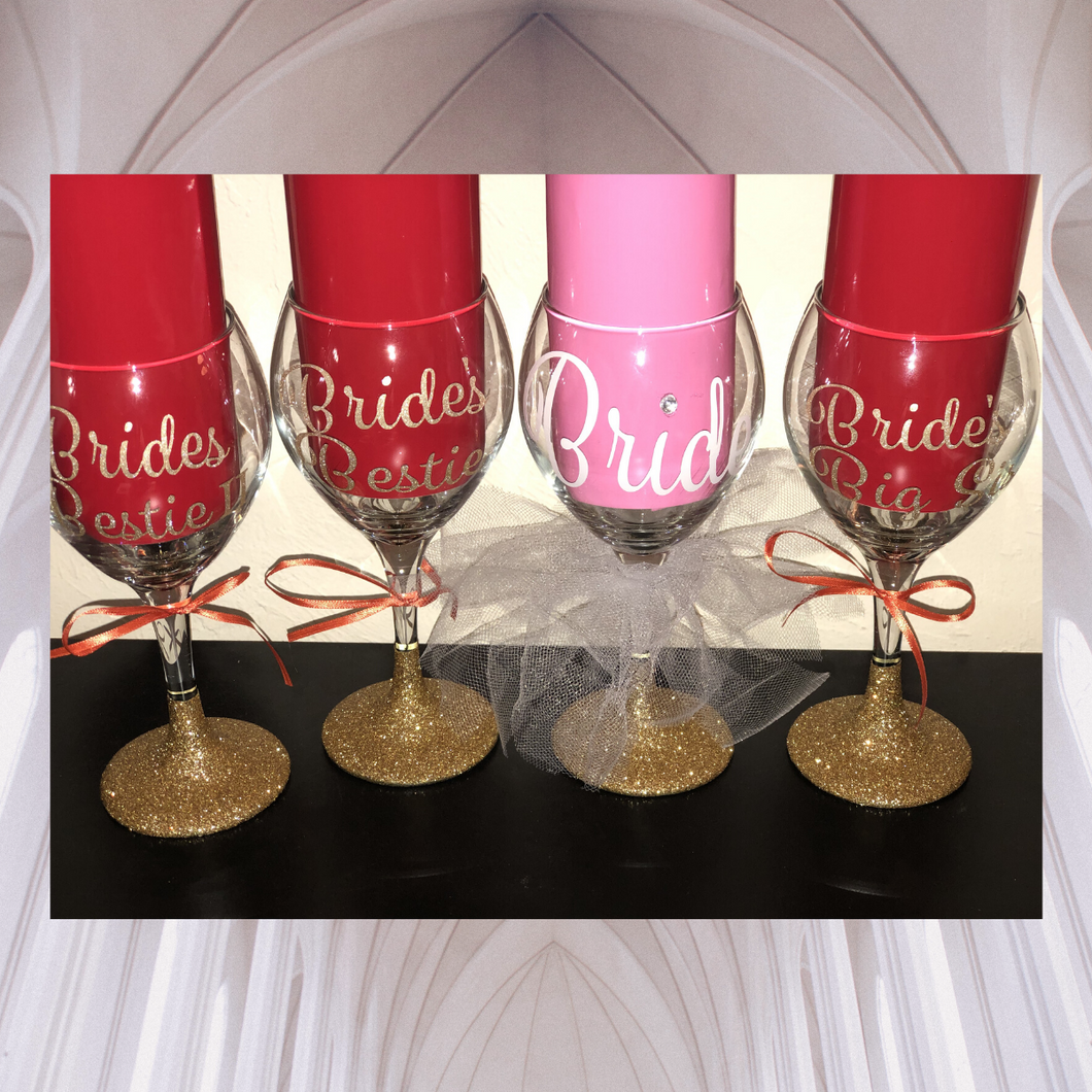 Personalized Glitter Wine Glass - BWO Favors