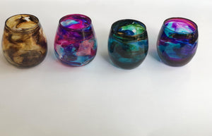 Alcohol Ink Stemless Wine Glasses - BWO Favors