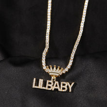 Load image into Gallery viewer, Name Necklace Mini Letter With Crown Custom Personalized Necklace Cubic Zirconia
